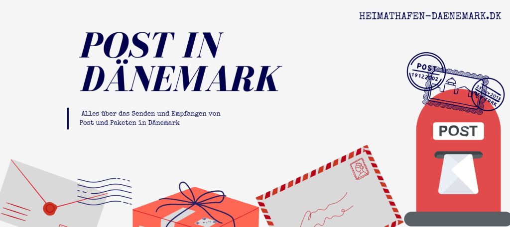 Alltagstipps Dänemark Ein dänischer roter Postkasten mit dänischem Stempel symbolisiert die Post in Dänemark