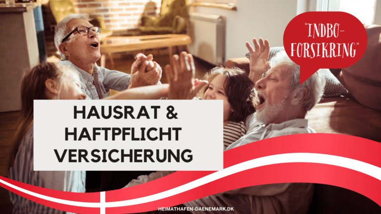 Eine fröhliche Familie in Dänemark ist geschützt von ihrer Hausratversicherung